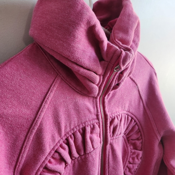 Lululemon Cuddle Up Jacket Sweatshirt Heathered Paris Pink Size 10 - Picture 4 of 14